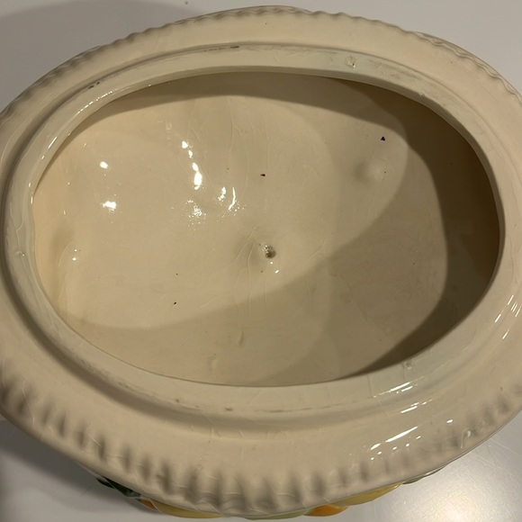 Vintage mushroom bowl with handles and lid - Picture 3 of 6